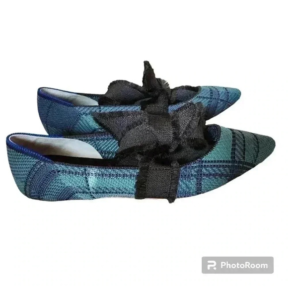 Rothy's Shoes Special Edition Plaid Mary Jane With Tie / Bow Size 7 - Picture 4 of 6